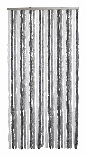 VERDELOOK Tenda Ciniglia da Sole antimosche, 120x230 cm, Bianco e Grigio, Fili: 27