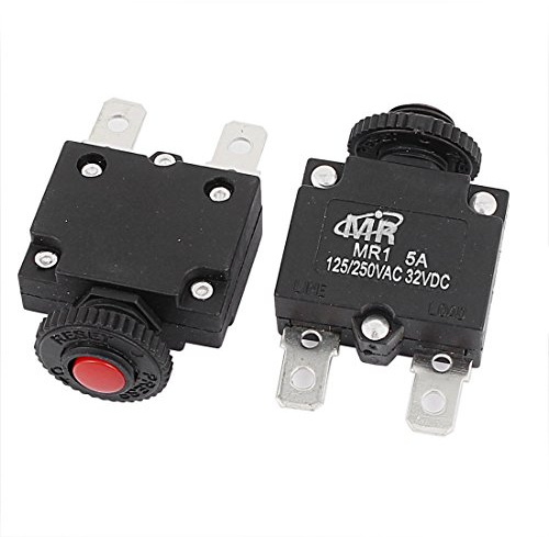 sourcingmap 125V/250VAC 5A NC protection contre les surcharges disjoncteur bouton de réinitialisation 2 pièces