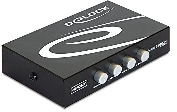 DELOCK 87634 Switch 4-port USB manuell, Schwarz