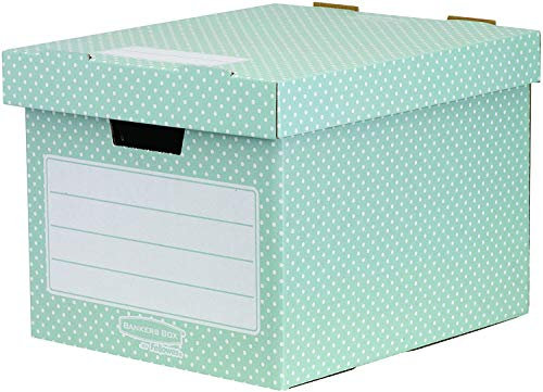 Bankers Box Storage Box, Pack of 4, Green and White