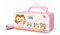 CD-Radio für Kinder mit Mikrofon und Sing-A-Long Karaoke Funktion (CD / MP3, USB, AUX-In, LCD-Display, Teleskopantenne), Pink mit Eulenmotiven