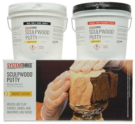System Three 1600K50 SculpWood Mastic pour bois Marron 7,6 l