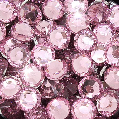 Little Snow Direct® Pack of 1000 Resin Crystal Flat Back Rhinestones Diamante Gems Nail Art & Crafts (Lt. Rose, 5mm)