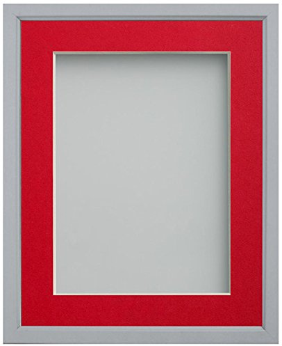 Frame Company Drayton Range 5x5-inch Grey Picture Photo Frame with Red Mount For Image Size 3.5x3.5-inch