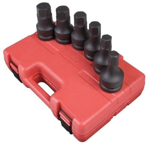 SUNEX TOOLS 5606 1-Inch Drive SAE Hex Driver Set, 6 piece