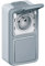 Legrand - Interrupteur ou va-et-vient + prise avec terre Plexo apparent vertical - Gris