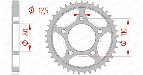 Stahl-Kettenrad AFAM 530-44Z (Silber)