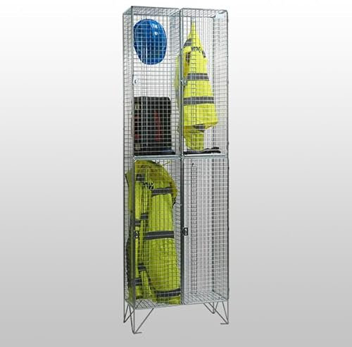 Double 2 Door Wire Mesh Locker 305mm deep
