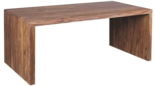Wohnling Schreibtisch BOHA Massiv-Holz Sheesham Computertisch 180 cm breit Echtholz Design Ablage Büro-Tisch Landhaus-Stil