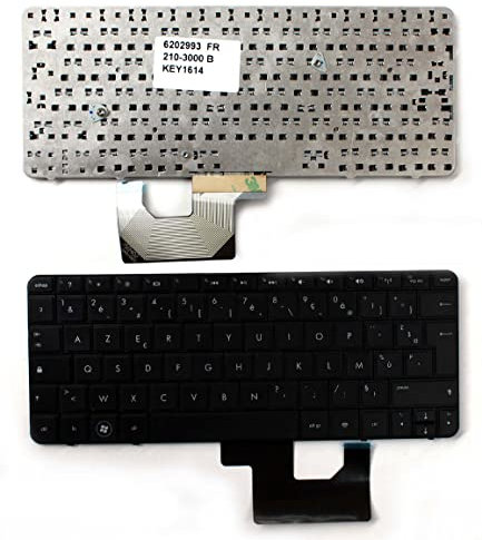 Keyboards4Laptops Francés Negro Teclado de Repuesto para Ordenador portátil Compatible con HP Mini 210-3001SL
