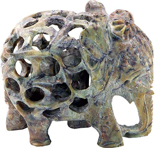 GURU SHOP Speckstein Elefant, Braun, 6x8x4 cm