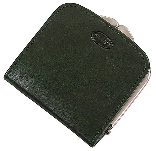 Damen Geldbörse Portemonnaie Geldbeutel Rindleder 6 Farben Bügel Börse Knipser 9,5 x 9,5 cm GoBago (Grün)