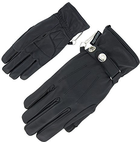 ORINA Classic II Elegante, leicht Gefütterte Lederhandschuhe, uni Schwarz, Größe 6