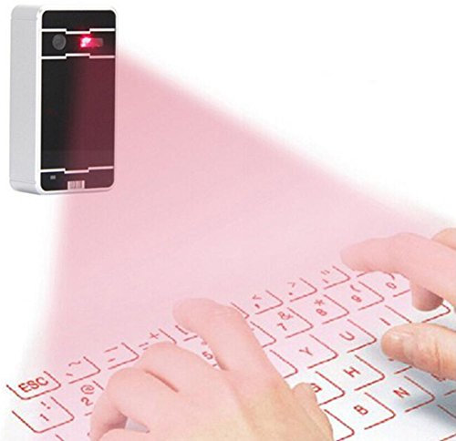 Highdas Proiezione Wireless Laser Bluetooth tastiera virtuale con il mouse per Iphone Ipad e tablet PC Smartphone Black & Sliver