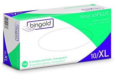 Einmalhandschuhe Vinyl 45PLUS transparent, Größe XL, 10x100-er Pack