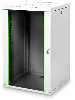 DIGITUS Netzwerk-Schrank 19 zoll 20 HE - Wandmontage - 600 mm Tiefe - Traglast 100 kg - Unique Serie - Glastür - Grau