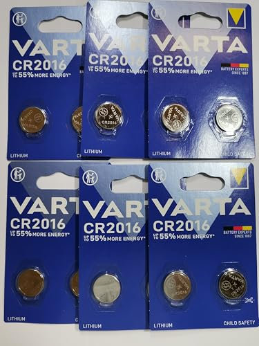 Varta Set di 6 Blister di 2 batterie litio 6016 CR 2016