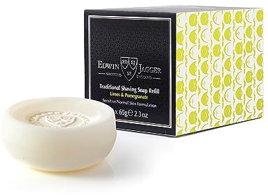 Edwin Jagger SSLP3 Traditionelle Rasierseife Limonen & Granatapfel 99,9% natürlich 65g Nachfüllpackung (3er Pack)