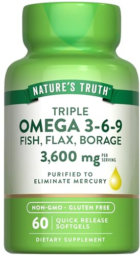 Nature's Truth Triple Omega 3-6-9 Softgels | 3600mg | 60 Count