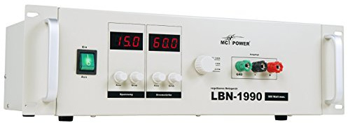 MC Power 900W regelbares 19 Zoll Netzgerät | LBN-1990 | Labornetzteil, 3 regelbare Bereiche einstellbar 0-15V, 0-30V, 0-60V max. 60A | umschaltbare Spannungsbereiche, 2 LED Anzeigen Spannung Strom
