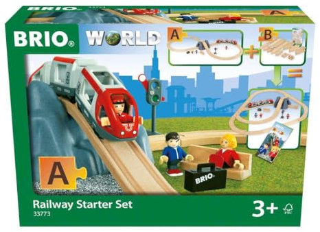 Brio World - 33773 - Circuit en 8 Voyageurs - Coffret complet de 26 pièces avec tunnel et pont - Circuit de train en bois - Jouet mixte à partir de 3 ans