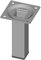 Element System 4 Piezas de Pata de Tubo de Acero de Tipo Cuadrado, Patas de Mesa, Patas de Mueble Incluyendo Placa para atornillar, 4 Colores, 10 tamaños, 10 cm, Aluminio Blanco, 18133-00288