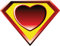 Superman Funny Love Heart Sign Label Hochwertigen Auto-Autoaufkleber 12 x 10 cm