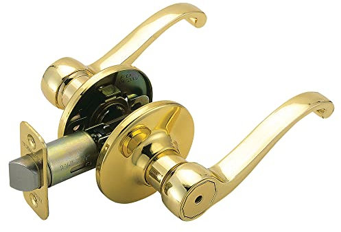 Design House 783043 Scroll 2-Way Adjustable Privacy Door Lever, Polished Brass