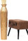 Leewadee Grand Vase A Poser Au Sol pour Branches Décoratives De Pampa, Vase en Bois De Manguier, 90 cm, Doré