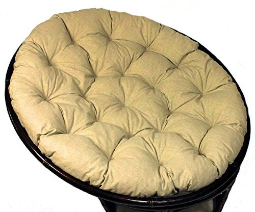 Rattani - Polster für Papasansessel, Auflage, Ersatzpolster Papasan D 130 cm, Stoff Loneta Soft Gray, Made in EU