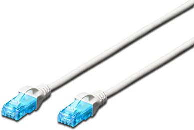DIGITUS Câble LAN Cat 5e - 10m - Câble réseau CCA avec RJ45 - U/UTP Non blindé - Compatible Cat-6 & Cat-5 - Blanc