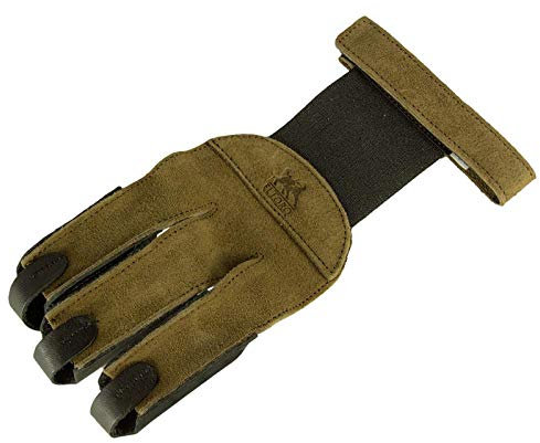 elToro Fingerhandschuh - braun-schwarz (XXL), aus Wildleder und Glattleder gefertigt, für den Bogensport, Pfeil und Bogen