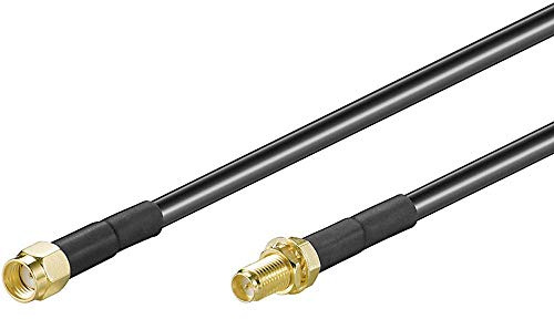 Goobay RP-SMA FM 200 – 2.0 m 2 m RP-SMA RP-SMA Black Coaxial Cable – Coaxial Cables (RP-SMA, RP-SMA, 2 m, Male/Female, Black)