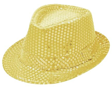 TrendandStylez Pailletten Hut Glitzer Kappe Sylvester Karneval Party 11 Farben (Gold)