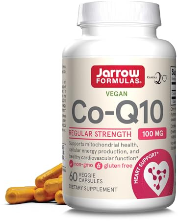 Jarrow Formulas Co-Q10 100 mg - Antioxidant Support for Mitochondrial Health, Cellular Energy Production & Healthy Cardiovascular Function - 60 Veggie Capsules - Non-GMO - Gluten Free