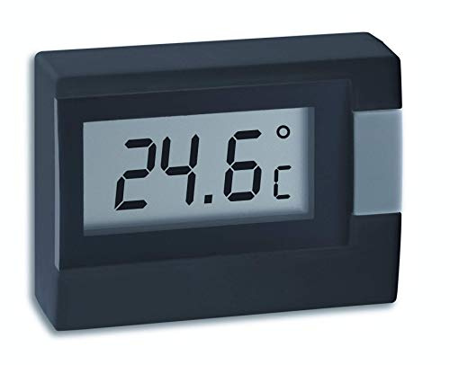 TFA Dostmann Thermomètre numérique intérieur, mini et maniable, mesure température ambiante, plage de -10°C à +60°C, précis et lisible, noir