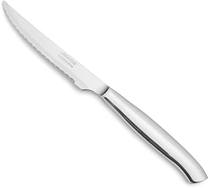 Arcos Couteau de Table - Lame Dentelée Acier Inoxydable 11 cm - Idéal pour Viandes - Monobloc Acier Inoxydable - Série Couteaux de Table