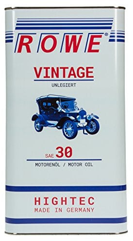 ROWE 20038 HIGHTEC Vintage SAE 30 UNLEGIERT - Pkw Motorenöl mineralisch für Oldtimer mit Otto- oder Dieselmotor - 5 Liter