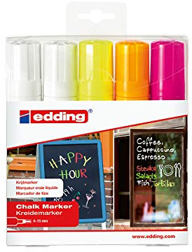 Kreidemarker edding 4090 4-15mm, Keilspitze farbsortiert