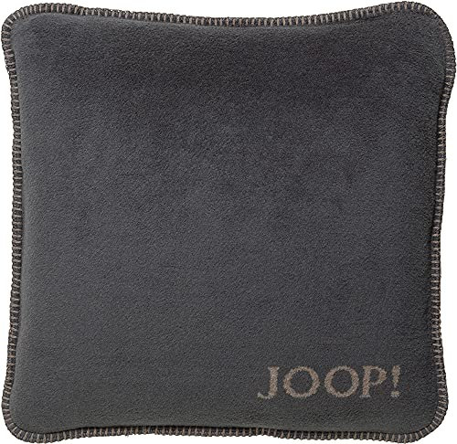 Joop! Kissen Uni Doubleface Taupe-Anthrazit Baumwolle/Polyacryl, Maße: 50cm x 50cm, 651129