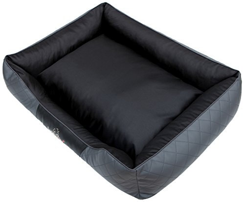 Hobbydog R2CEPGRA6 Hundebett/Sofa/Korb Cesar Perfect Kunstleder, Kodura, Graphit, Größe R2, 84 x 65 x 23 cm, grau