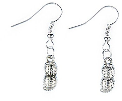 Miniblings Erdnuss Ohrringe Ohrring Essen Erdnüsse Nuss Nüsse Hülsenfrucht - Handmade Modeschmuck I Ohrhänger Ohrschmuck versilbert