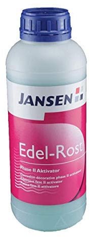 Jansen Edelrost-Aktivator 1kg Phase 2 - Metallischer Rosteffekt - Individuelle Edelrost-Fläche - Innen und Außen geeignet - Lang anhaltend