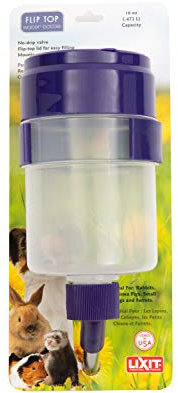 Lixit Lever Valve Top Fill No Drip Water Bottles for Rabbits, Chinchillas, Ferrets, Guinea Pigs and Adult Rats (16oz)