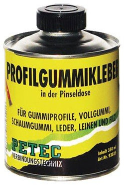 1x PETEC Profilgummikleber Profil Gummikleber Gummi Kleber Klebstoff Verkleber Profilkleber Pinseldose 350ml
