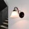 Licht-Erlebnisse Wandlampe Landhaus, Wandleuchte Antik, mit Arm, Küche, Schlafzimmer, Wohnzimmer, Schwarz, Metall, Glas, blendarm, H:18 cm, E14, Wandleuchte Rustikal