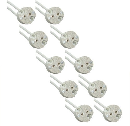10 x GU5,3/G4/G6,35 Fassung Keramik LED Halogen mit Kabel
