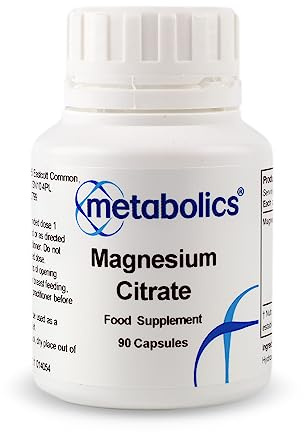Magnesium Citrate Capsules Lower Concentration Dose Magnesium - Pot of 90, 73 mg Magnesium Capsules