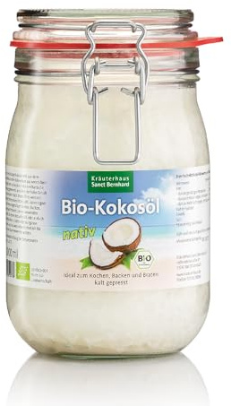 Sanct Bernhard Bio-Kokosöl kalt gepresst 1000 ml im Bügelglas