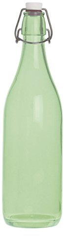 Excelsa Happy Color Botella Lisa 1 L, Cristal, Verde, 8 x 8 x 30 cm